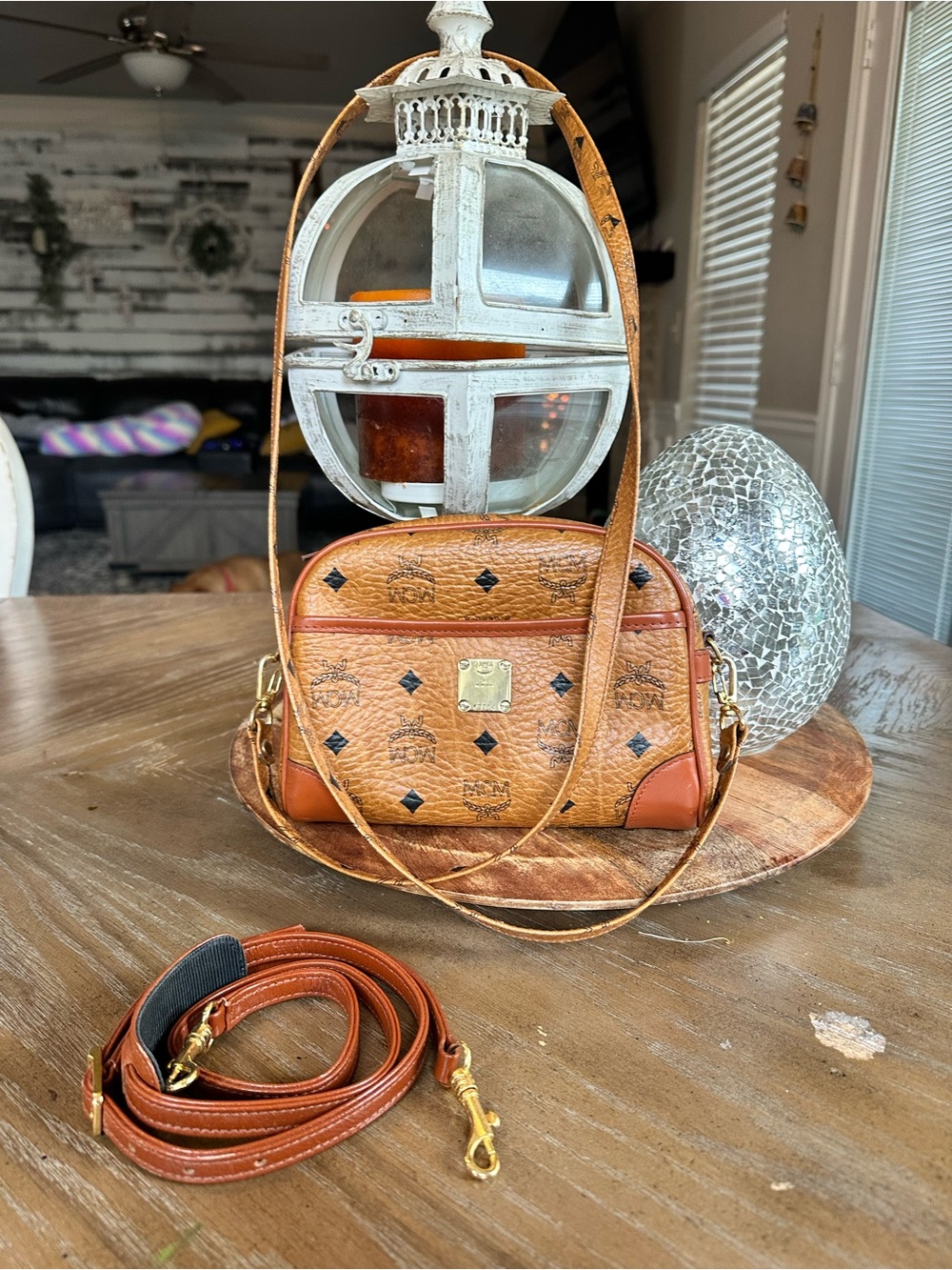 MCM vintage cognac leather crossbody